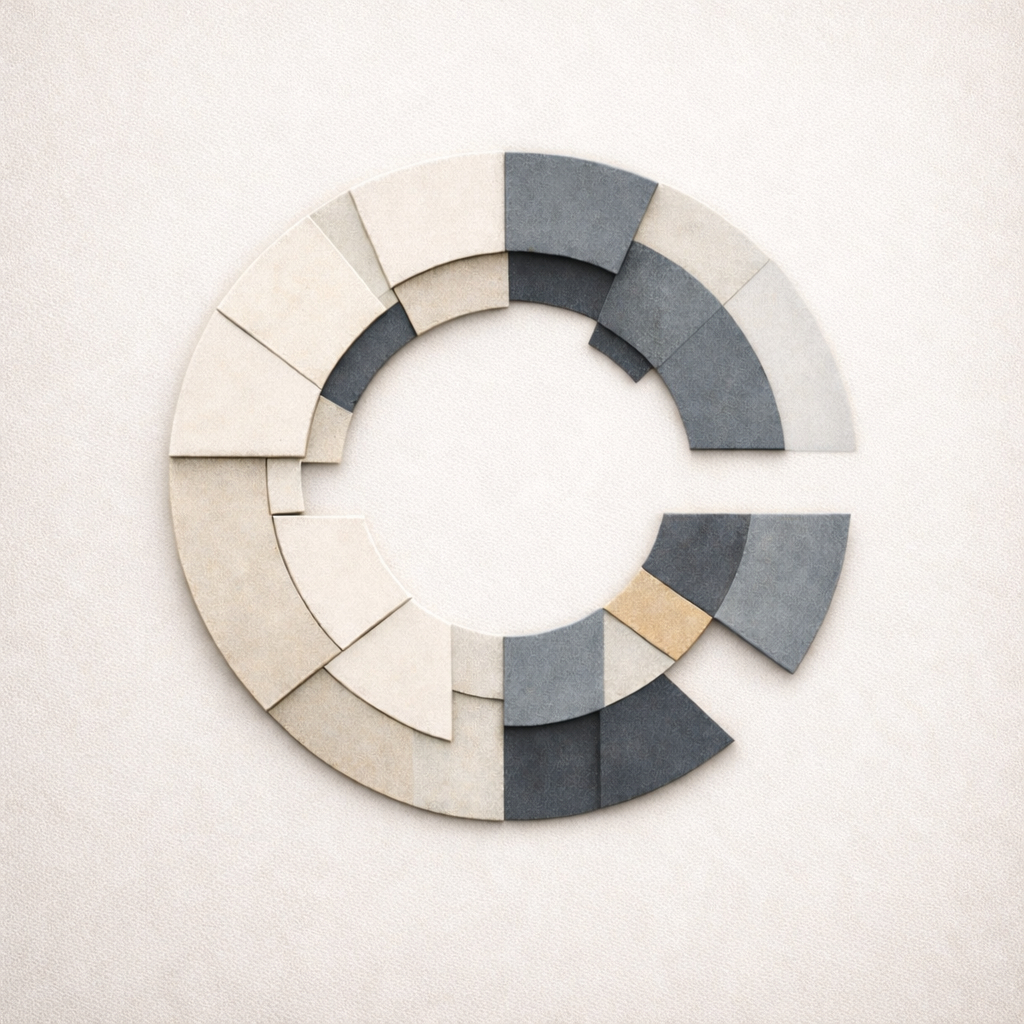 œuvre d’art géométrique contemporain DF-ABSTRACT harmonia équilibre et structure  evocatio nexus composition circulaire